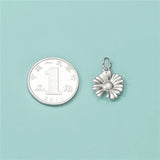 TrustDavis 925 Silver Daisy Flower Charm Pendant DIY Jewelry HY427