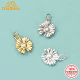 TrustDavis 925 Silver Daisy Flower Charm Pendant DIY Jewelry HY427