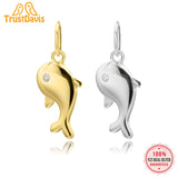TrustDavis 925 Sterling Silver Dolphins Eye CZ Charm Pendant