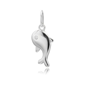 TrustDavis 925 Sterling Silver Dolphins Eye CZ Charm Pendant