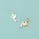 TrustDavis 925 Sterling Silver Dolphins Eye CZ Charm Pendant