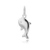 TrustDavis 925 Sterling Silver Dolphins Eye CZ Charm Pendant