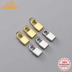 TrustDavis 925 Sterling Silver Lock Charm Pendant DIY Bracelet Necklace