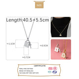 TrustDavis 925 Silver Lock Key CZ Pendant Choker Necklace S925 Jewelry