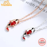 Davis 925 Sterling Silver Lucky Koi Fish Pendant DIY Necklace Accessories