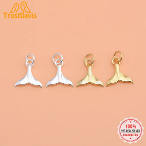 TrustDavis 925 Sterling Silver Mermaid Tail Charm Pendant