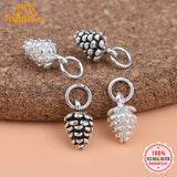 TrustDavis 925 Sterling Silver Mini Pine Cones Charm Pendant
