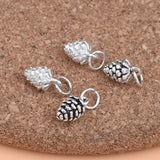 TrustDavis 925 Sterling Silver Mini Pine Cones Charm Pendant