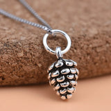 TrustDavis 925 Sterling Silver Mini Pine Cones Charm Pendant
