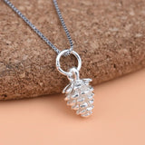 TrustDavis 925 Sterling Silver Mini Pine Cones Charm Pendant