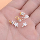 TrustDavis Mini Star CZ Charm Pendant DIY Accessories Fine Jewelry HY047