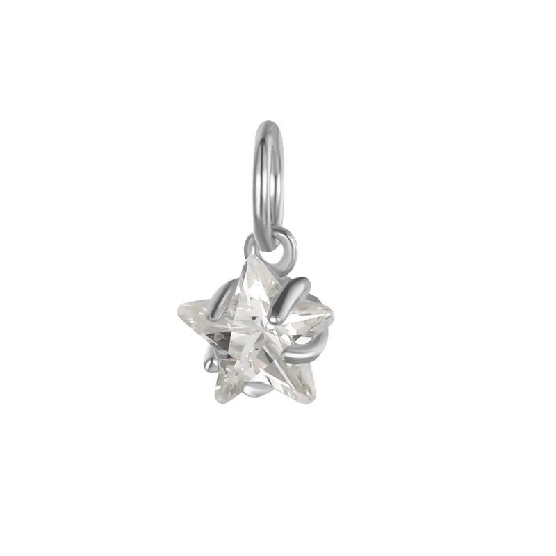 TrustDavis Mini Star CZ Charm Pendant DIY Accessories Fine Jewelry HY047