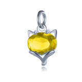 TrustDavis 925 Sterling Silver Fox CZ Charm Pendant DIY Jewelry