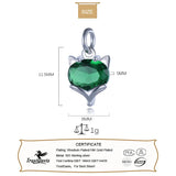 TrustDavis 925 Sterling Silver Fox CZ Charm Pendant DIY Jewelry