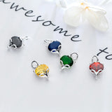 TrustDavis 925 Sterling Silver Fox CZ Charm Pendant DIY Jewelry