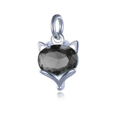 TrustDavis 925 Sterling Silver Fox CZ Charm Pendant DIY Jewelry