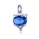 TrustDavis 925 Sterling Silver Fox CZ Charm Pendant DIY Jewelry