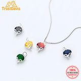 TrustDavis 925 Sterling Silver Fox CZ Charm Pendant DIY Jewelry