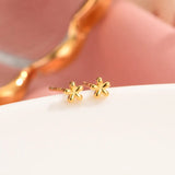 TrustDavis 925 Silver Mini Flower Stud Earring For Women Wedding Party