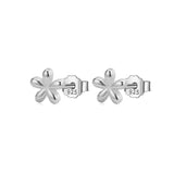 TrustDavis 925 Silver Mini Flower Stud Earring For Women Wedding Party