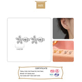 TrustDavis 925 Silver Mini Flower Stud Earring For Women Wedding Party