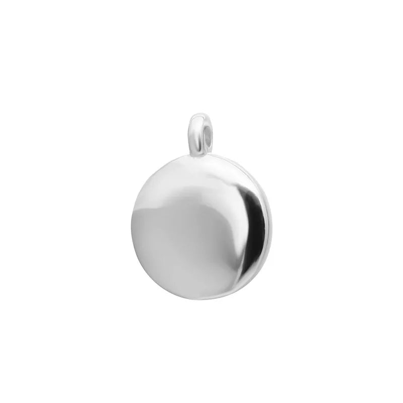 TrustDavis 925 Sterling Silver Round Charm Pendant DIY Jewelry