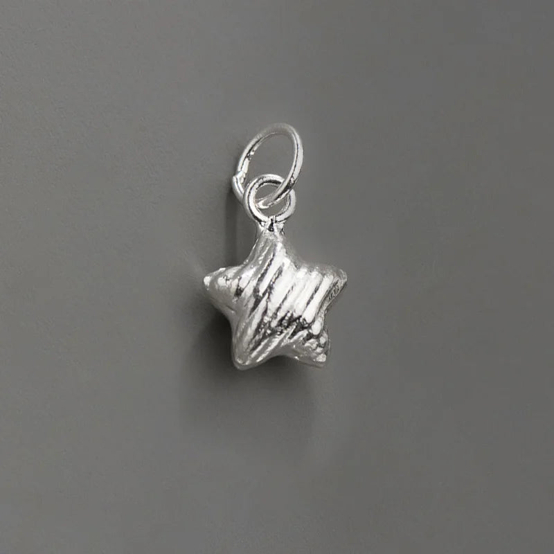 TrustDavis 925 Sterling Silver Star Charm Pendant DIY Jewelry HY242