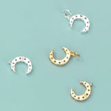 TrustDavis 925 Sterling Silver Moon CZ Charm Pendant DIY Jewelry