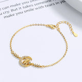 TrustDavis 925 Silver Moon Prince CZ Bracelet Women Wedding Jewelry