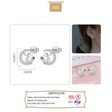 925 Sterling Silver Moon Prince CZ Stud Earring Women Teen Girl Wholesale