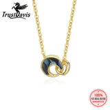 Real 925 Sterling Silver Moon Shell Necklace & Bracelet Set for Women