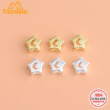 Genuine 925 Silver Moon Star Charm Beads Pendant DIY Fine Jewelry