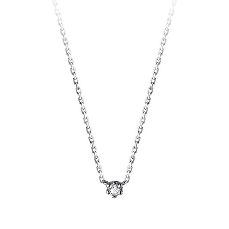 925 Silver CZ Choker Necklace Moon Star Design