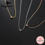 925 Silver CZ Choker Necklace Moon Star Design