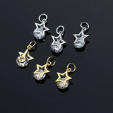 TrustDavis 925 Silver Moon Star Zircon Charm Pendant