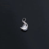TrustDavis 925 Silver Moon Star Zircon Charm Pendant