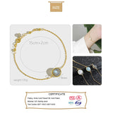 925 Silver Moonstone Aquamarine Chain Bracelet Women Wedding Fine Jewelry