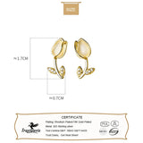 TrustDavis 925 Silver Tulip Flower CZ Necklace Mother's Gift