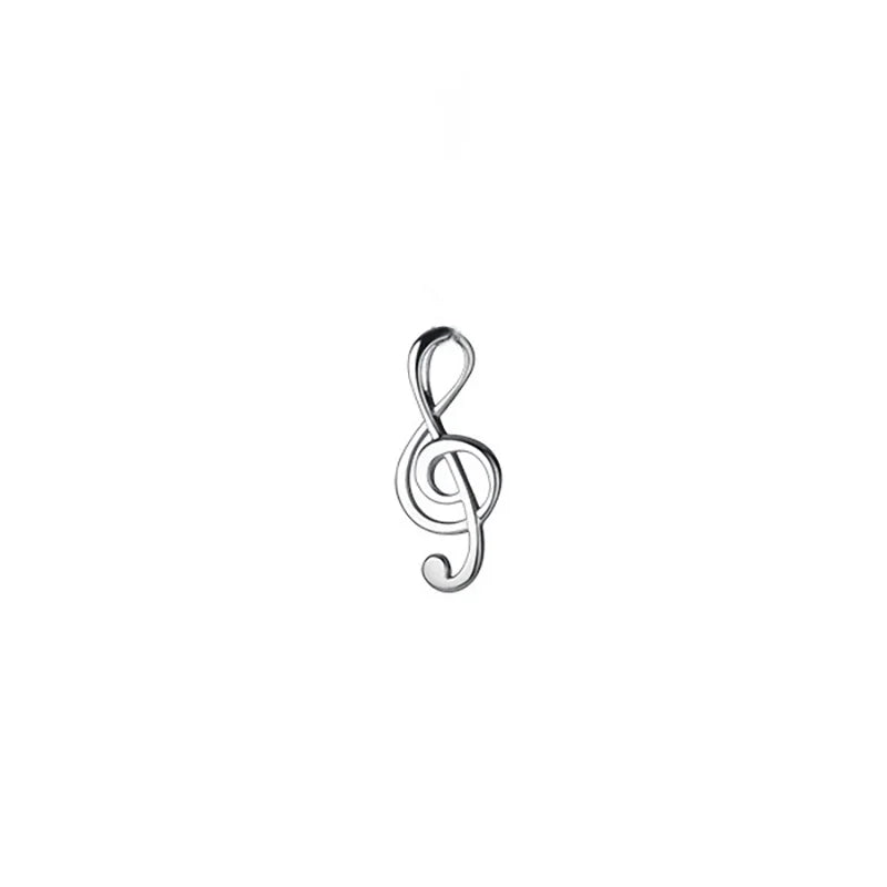 TrustDavis 925 Sterling Silver Music Notes Pendant Necklace DIY Jewelry HY734