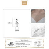 TrustDavis 925 Sterling Silver Music Notes Pendant Necklace DIY Jewelry HY734