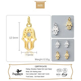 TrustDavis 925 Sterling Silver Palm Star CZ Charm Pendant DIY Jewelry