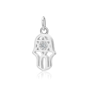 TrustDavis 925 Sterling Silver Palm Star CZ Charm Pendant DIY Jewelry