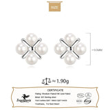 925 Silver Pearl Stud Earrings for Women Girls Wedding Jewelry