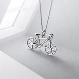 TrustDavis 925 Sterling Silver Bike Choker Necklace for Women