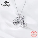 TrustDavis 925 Sterling Silver Bike Choker Necklace for Women