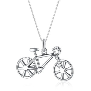 TrustDavis 925 Sterling Silver Bike Choker Necklace for Women