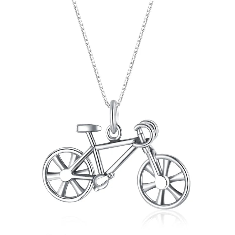 TrustDavis 925 Sterling Silver Bike Choker Necklace for Women
