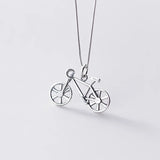 TrustDavis 925 Sterling Silver Bike Choker Necklace for Women