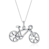 TrustDavis 925 Sterling Silver Bike Choker Necklace for Women