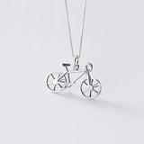 TrustDavis 925 Sterling Silver Bike Choker Necklace for Women